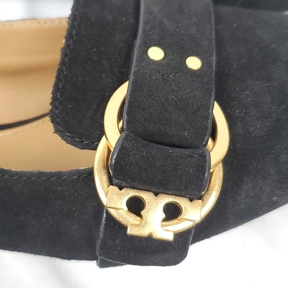 Tory Burch Marsden Black‎ Suede Smoking Flat